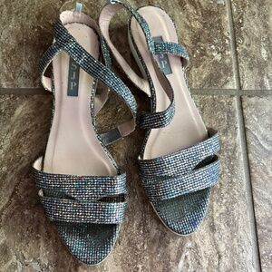 SJP Sarah Jessica Parker metallic sandals 38.5
